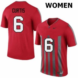 Women's Ohio State Buckeyes #6 Kory Curtis Throwback Nike NCAA College Football Jersey Original VEM4444VI